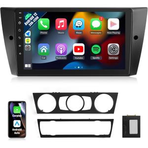 Naifay Android Car Radio for BMW 3 Series 328i 335i 325i (E90/E91/E92/E93) 2005-2011 with CarPlay Android Auto, 2+32G 9inch Touch Screen for BMW Stereo Bluetooth/FM Car Audio Receivers/GPS/WiFi