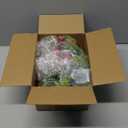 Sliner 24 Pcs Christmas Napkins and Ring Set 12 Pcs Red Washable Christmas Napkins Cloth and 12 Pcs Xmas Napkin Rings Holder for Holiday Dinner Party(Artificial Plants,Pine Cone)