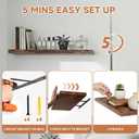 Easy Install Floating Shelves, 15.7 Inch Wall Mounted Wooden Shelf, Small Hanging Shelf for Home Decor, Books and Storage, Organizer for Bedroom, Bathroom, Kitchen, Set of 3, Vintage Brown