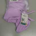 B2prity Womens One Piece Swimsuit Retro Square Neck Tummy Control Bathing Suits Ruched Modest Full Coverage Swimwear, Size L, (Lavender)