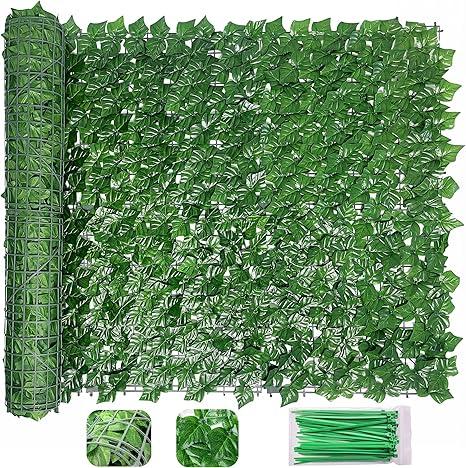 Bybeton Artificial Ivy Privacy Fence Screen - 40" X 120" UV-Anti Fake Leaves Vines - Patio Balcony Privacy, Garden, Backyard Greenery Wall Decor