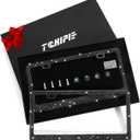 Tchipie 2 Pack Black Bling Rhinestone License Plate Frames for Women, Sparkly Diamond License Plate Frame, Bedazzled Crystal Car Accessories Cover, Glitter Tag Caps, Stainless Steel Holder(Black)