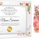 Kathfly 11 x 14 Inch Clear Acrylic Wall Mount Picture Frame Self Adhesive with Pink Dried Pressed Flowers Floating Frameless Clear Photo Frame for Diploma Certificate Degree Painting Artworks Craft