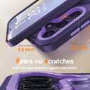 Goodon for Galaxy S24 Case, Wireless Charging Compatible, Shockproof Translucent Matte Cover - Cute Floral Design Phone Case for Women Girls - Elegant Lavender