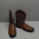 IUV Cowboy Boots For Men with Wide Square Toe Western Retro Boot Durable Classic Fashionable Embroidered Pull On Slip Resistant Boots Size 10.5