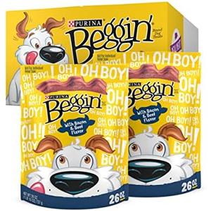 Purina Beggin' Strips With Real Meat Dog Treats With Bacon and Beef Flavors - (Pack of 2) 26 oz. Pouches BB Date OCT 2026