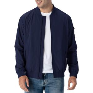 Rdruko Men's Lightweight Bomber Jacket Causal Fashion Stylish Windbreaker Light Jacket (4X-Large, 01 Navy)