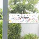 Konohan 2 Pcs Welcome Sign Screen Magnets Large Size Home Welcome Decor Double Sided Screen Door Magnet for Window Door Decoration and Signs (Wildflower Style)