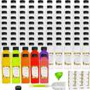 100pcs 16 oz Plastic bottles with lids,Juice bottles with caps, Reusable Clear Bulk Beverage Containers for Juice, Milk and Other Beverages