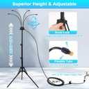 GMAULEE Outdoor Misting Stand, Adjustable 5.25 FT Mister System with 26.5FT Hose, Heavy Duty Portable Mist Cooling System for Patio, Deck, Poolside, Backyard BBQ, Party, and Kids Water Play (5.25FT)