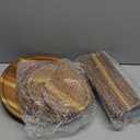 Havawish 7 Pcs Wood Dessert Table Display Set, 3 Tier Wooden Cupcake Stand Round Cake Stand Rectangular Serving Tray Platter for Display Tea Party Wedding Farmhouse(Natural Color)