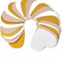 2 x White Gold Party Decorations, Heart Streamers Garland- 48ft, Christmas Wedding Engagement Neutral Baby Shower Bachelorette Bridal Shower Party Decorations