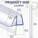 Frienda 2 Pcs Shower Door Bottom Seal 3/16" x 36'' Clear PVC Glass Door Sweep Shower Frameless Seal Strip for Replacement Stopping Leaks and Creating Water Barrier