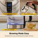 CUCKOO 1.7L Glass Electric Kettle with Tea Infuser, CK-G170BS