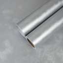 CHIHUT Light Grey Metallic Embossed Textured Wallpaper Stainless Steel Contact Paper Peel and Stick Self Adhesive Removable Waterproof Wallpaper for Kitchen Countertop Bathroom Appliances 12"x100"