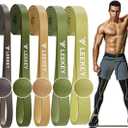 LEEKEY Resistance Bands, Exercise Bands with Handles,Pull Up Assist Bands - Band Set with Door Anchor - Bands for Working Out,Band for Men and Women Fitness Training,Home Workouts (5-125LBS GREEN)