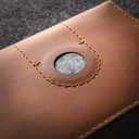 Air Tag Holder - Handmade Leather Passport Holder, Multi-functional Wallet, Vintage Crazy Horse Leather ID & Card Case  Premium Travel Document Organizer & Orange