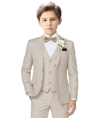 Boys Suits Kids Champagne Suits for Boys Formal Blazer Suits Dress Tuxedo Suit Set Funeral Wedding Outfits Size 7