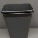 Amazon Basics Rectangular Commercial Office Wastebasket, 10 gallon (Pack of 2), Grey