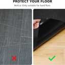Vinyl Floor Mat for Home, Black Waterproof Area Mat for Under Dining Room Table, Sturdy Plastic Rug Protector for Kitchen, Living Room, Yard, Garage, Large Baby Play Mat (4'6')