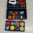 Battling Top Set, X Burst Gyro Toys 12 Spinning Tops 3 Launchers Combat BX Battling Game with Portable Storage Box Gift for Kids Children Boys 0671