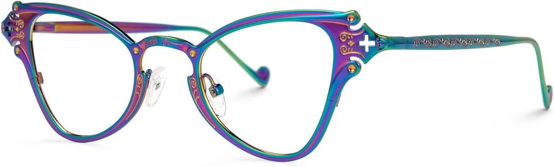 VOOGLAM Stylish Cat Eye Blue Light Blocking Glasses for Women Anti Eyestrain UV Eyewear Chuchin