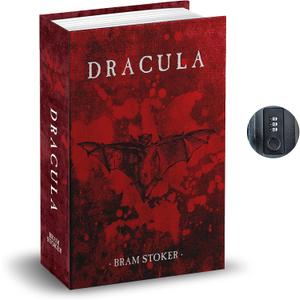 Dracula Gothic Diversion Faux Book Safe - Portable Metal Safe Box, 2.25' X 6.125' X 9.5' (Combo Lock)