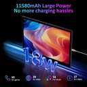 Tablet 14 Inch Android 15 Tablets, 2000*1200 IPS Display Tablets, 256GB Storage(Expand to 2TB) + 36GB,11580 mAh 18W PD Fast Charger, 8 Core CPU,4 Speakers, 5G WiFi, 8+13MP, Tablet with Case - Black