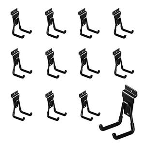 PYBTOOL 12Pack Slatwall Hooks Heavy Duty Slatwall Accessories Garage Slatwall Hooks and Hangers Small U Hook(Black)