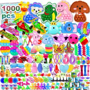 1000 Pcs Party Favors for Kids, Fidget Toys Bulk, Prizes for Kids, Fidget Stocking Stuffers Birthday Party Gifts, Carnival Treasure Classroom Prizes Box, Goodie Bag Stuffers, Birthday Party Toys