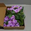 36 Pcs Silk Purple Rose Bouquet Bridal Artificial Flowers,Fake Rose Long Stem Realistic Artificial Flowers Bulk for Wedding Bouquet Ball Arrangement Centerpiece Party Decor