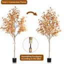 Artificial Eucalyptus Tree for Fall Decor, Fall Tree with Realistic Eucalyptus Leaves, Faux Eucalyptus Tree for Room Design, Realistic Fall Plant for Fall Indoor & Outdoor Decor - 7FT