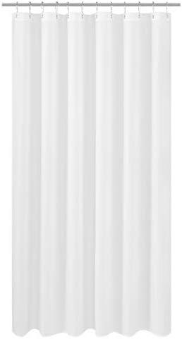 N&Y HOME Extra Long Fabric Shower Curtain or Liner 72 x 94 inch, Hotel Quality, Washable, White Bathroom Curtains with Grommets, 72x94