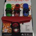 Items 4U! Soft Grip Bag Clips, Assorted Sizes, Assorted Colors, 1-Pack (4 Clips in total)