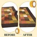 2 Rolls Double Sided Rug Tape to Fasten Area Rug 2 Inch x 66 Feet, Non Slip Rug Gripper Fabric Tape for Outdoor Carpet, Making DIY Crafts, Paste Photo