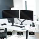 VIVO Premium Aluminum Heavy Duty Dual Monitor Arm for Ultrawide Monitors up to 40 inches and 24 lbs Each, Desk Mount Stand, Pneumatic Height, Max VESA 100x100, Black, STAND-V202Q