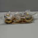 304 Stainless Steel Seasoning Containers Set, Condiment Jar Spice Container with Lid Spoon and Tray (Golden)