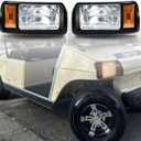 Halogen Headlights for 1993 Up Club Car Ds Passenger and Driver Side Factory Style OEM 101988002 101988001 Replace 12V Head Lights Kit Assembly
