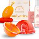 Reusable Menstrual Disc and Personal Lube Bundle - 2X Silicone Period Discs (Small & Large, Red/Orange), Wear Up to 12-Hours + Silicone-Friendly Water Based Lube, Personal Lube for Women and Couples