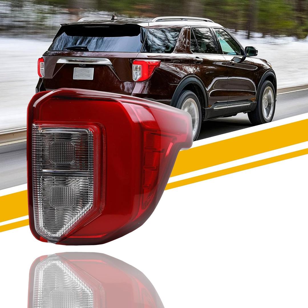 Dasbecan Right Passenger Side Tail light Compatible With 2020-2024 Ford Explorer Halogen+LED Rear Light Replace# LB5Z13404F FO2801275