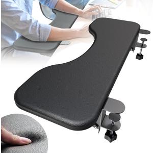NODOCA Arm Rest for Desk, Ergonomics Wrist Rest, Desk Extender, Soft Sponge Built-in, Comfortable Arm Support for Desk, Wrapped in Eco-Friendly Leather, Foldable Elbow Rest for Desk(1, Black, 26.5'')