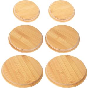 Wooden Replacement Lid Compatible with Pyrex Glass Bowls Round 2Cup4 Cup7Cup Round Storage Reusable Covers Compatible with Pyrex Container Durable Food Storage Lids6 pack