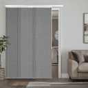 Adjustable Panel Track Blinds Manual Blackout Vertical Blinds for Sliding Door (Dimout - Light Grey, 74" W x 96" H)