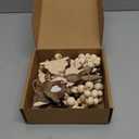 1 Set Easter Mantle Garland 6.56 ft Wood Bunny Easter Beads Banner Rabbits Hanging Garland for Wall Fireplace Shelf Mantle Display Indoor Outdoor Decoration for Home Party Supplies(Rustic)