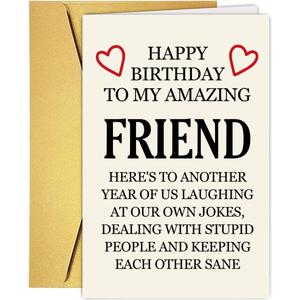 Best Friend Birthday Card, Bestie Birthday Card, Friendship Card for Birthday, Funny Birthday Card for Bestie BFF, Best Friend Birthday Gifts for Bestie Women Brother Him, Birthday Card Sister Brother (#3)