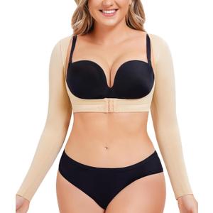 LODAY Upper Arm Shaper for Women Faja Post Surgery Slimming Compression Sleeves Shapewear Tops (Small/Medium, Beige)