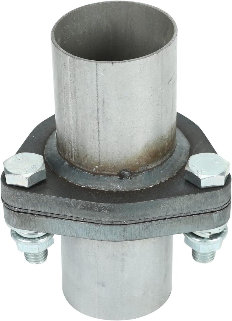 Exhaust Triangle Flange QuickFix Repair Pipe Kit w/Gasket & Hardware Universal 2.25" OD 3 Bolts
