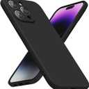 LoeoeL for iPhone 14 Pro Max Phone Case Silicone, Minimalist Ultra Thin Slim Soft Rubber Gel Solid Color Matte TPU Cute Case for Women Men, Girly Plain Aesthetic Design & Camera Cover, Black