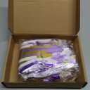 4P Purple-Gold Foil Fringe Tassel Banner Garland Metallic Tinsel Streamers Wall Hanging Curtain Backdrop Banners for Parade Floats, 2024 Graduation Decorations, Wedding Party Decoration