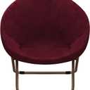 Velvet Papasan Chair Cover Slipcover  Stretch Round Saucer Cushion Cover, Fits 29-37 Inch, Washable Furniture Protector for Living Room, Dorm, Nursery (Burgundy, Medium)